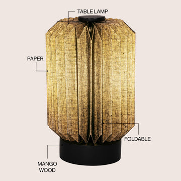 Banks 8.5" Modern Minimalist Paper Pleated Column Accent LED Table Lamp